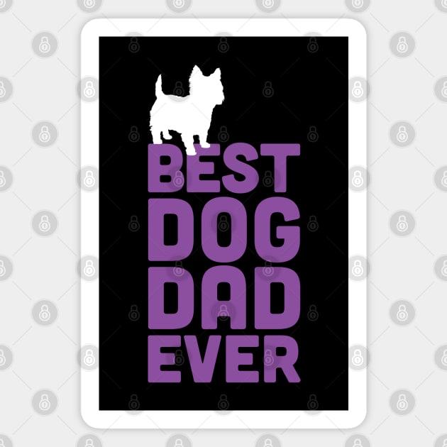 Best Cairn Terrier Dog Dad Ever - Purple Dog Lover Gift Magnet by Elsie Bee Designs